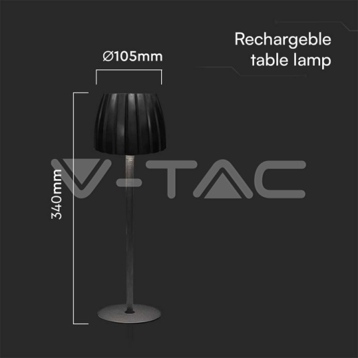 Lámpara de Mesa LED 2.7W 3 en 1 Negra - 2