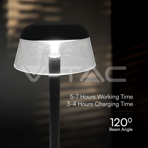 Lámpara de mesa LED de 2 W (130 x 285), 3 en 1, regulable, cuerpo negro - 5