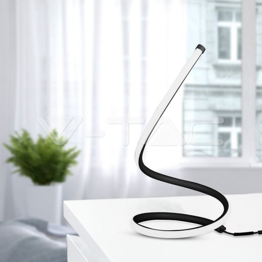 20W LED Designer Table Lamp with EU Plug Cord + Switch Black 3000K - 7