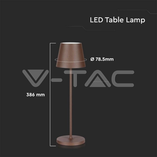 Lámpara de mesa LED 2W (Batería 4400mA) IP54 Corten 3000K - 12