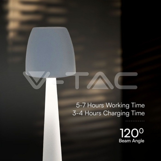 2W LED Table Lamp (80x370) 3in1 Dimmable White Body - 5