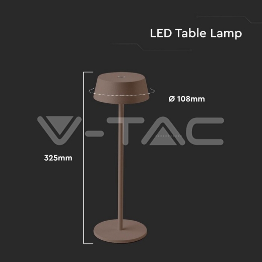 2W LED Table Lamp Corten Body 3000K IP54 - 6