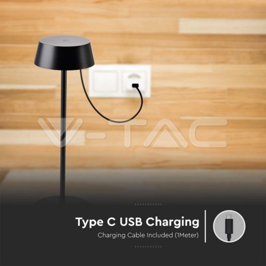 2W Table Lamp Black Body IP54 3000K - 4