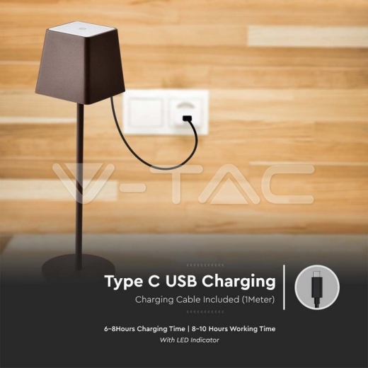 Lámpara de mesa 2W IP54 Marrón 3000K - 5