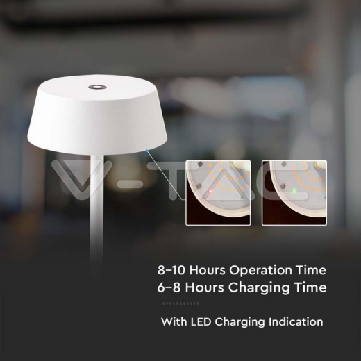 Lámpara de mesa LED 2W IP54 cuerpo blanco 3000K - 4