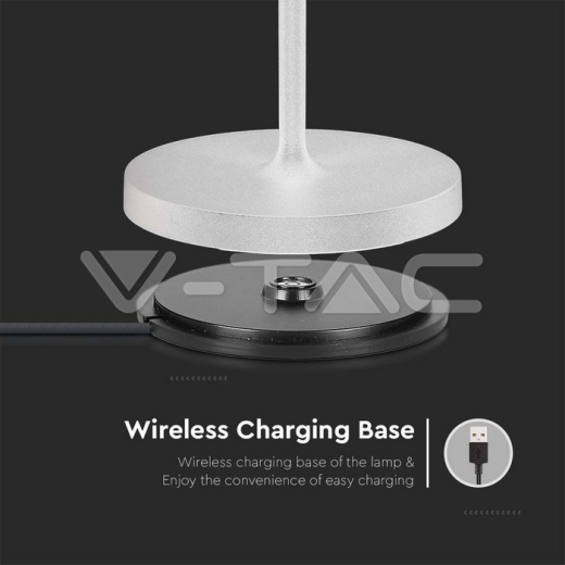 2W LED Table Lamp (4400mA Battery) IP54 White Body 3000K - 11