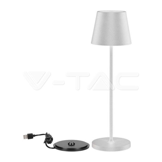 2W LED Table Lamp (4400mA Battery) IP54 White Body 3000K - 2