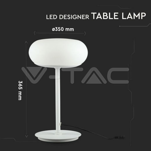 30W LED Designer Table Lamp Touch Dimmable White 3000K - 6