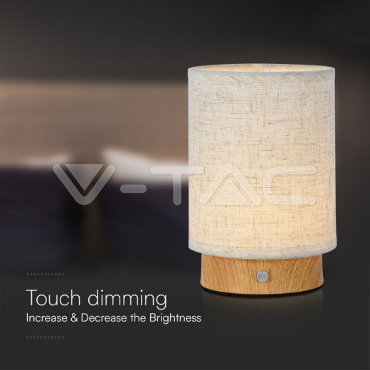 3W LED Fabric Table Lamp 3000K Beige Body - 3