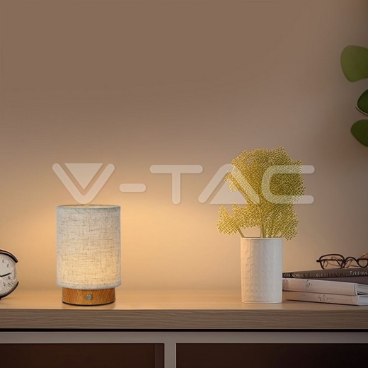 3W LED Fabric Table Lamp 3000K Beige Body - 6