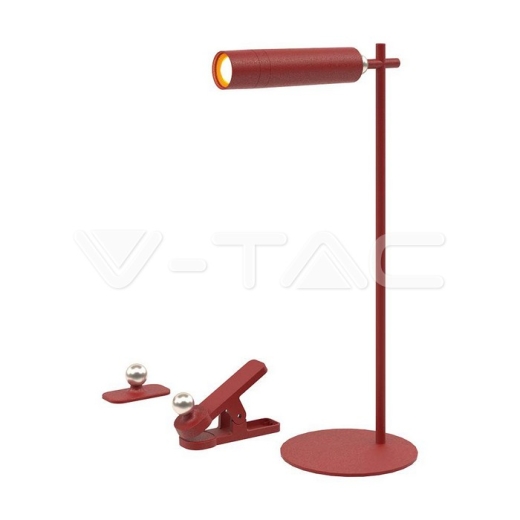 Lámpara de Mesa LED Magnética 3W Recargable 4000K Cuerpo Rojo - 1