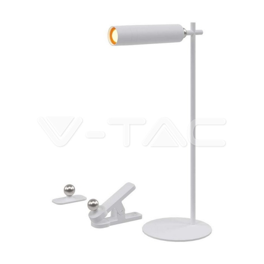 3W LED Magnetic Table Lamp Rechargeable 4000K White Body - 1