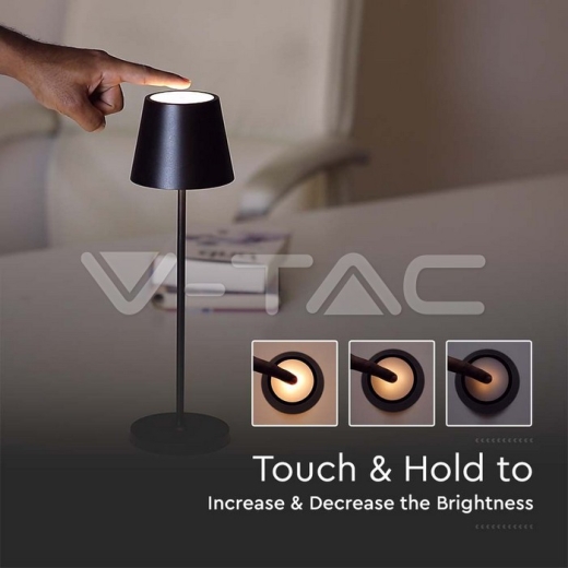 Lámpara de mesa LED 2W (Batería 4400mA) IP54 Negra 3000K - 8