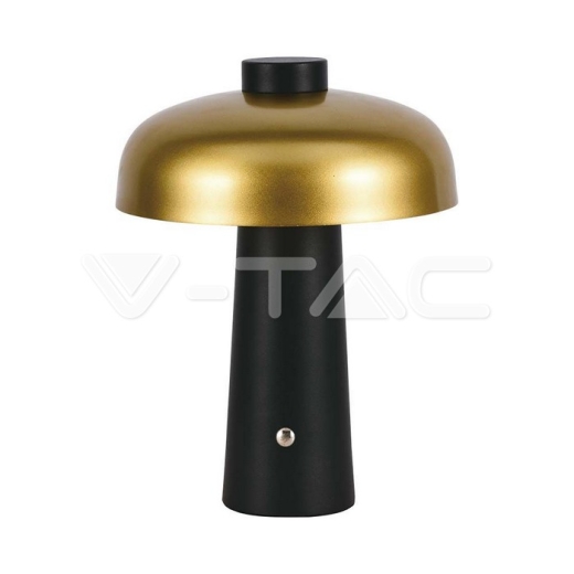 3W LED Table Lamp Rechargeable 1800mAh Battery Gold + Black - 1