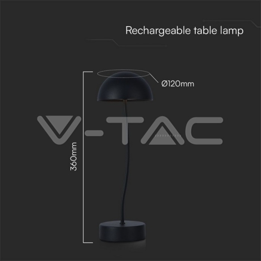 Lámpara de Mesa LED 3W 3000K Cuerpo Negro - 5