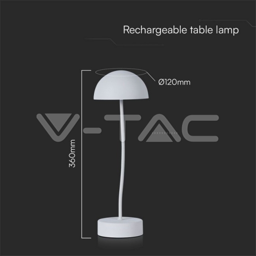 Lámpara de Mesa LED 3W 3000K Cuerpo Blanco - 5