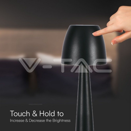 2W LED Table Lamp (80x370) 3in1 Dimmable Black Body - 3