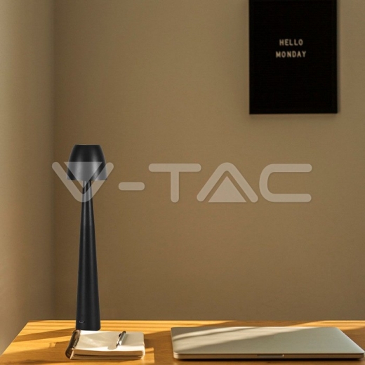 2W LED Table Lamp (80x370) 3in1 Dimmable Black Body - 8