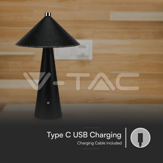 Lámpara de Mesa LED 3W con Batería 4000mAh CCT: 3in1 Cuerpo Negro Regulable - 2