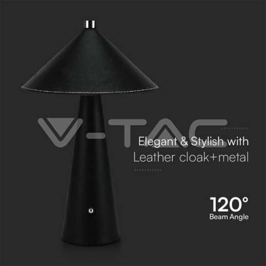 Lámpara de Mesa LED 3W con Batería 4000mAh CCT: 3in1 Cuerpo Negro Regulable - 4