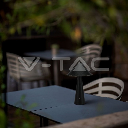 Lámpara de Mesa LED 3W con Batería 4000mAh CCT: 3in1 Cuerpo Negro Regulable - 7