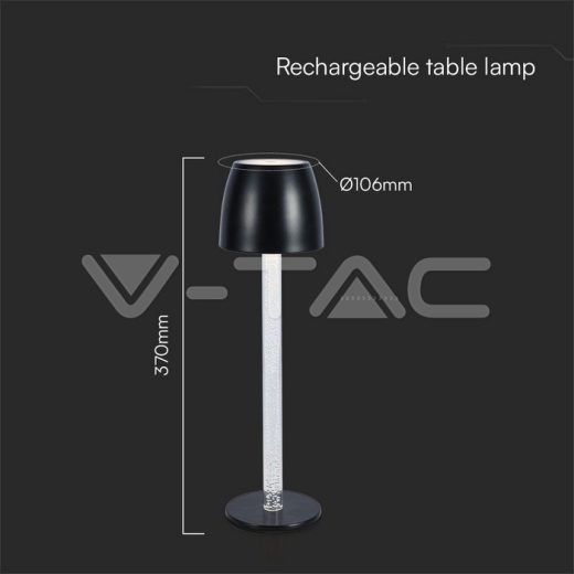 Lámpara de Mesa LED 3W Poste Transparente 3000K Cuerpo Blanco - 5
