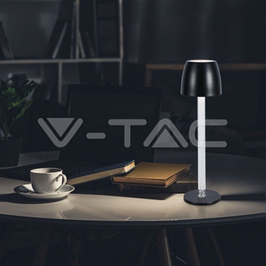 Lámpara de Mesa LED 3W Poste Transparente 3000K Cuerpo Blanco - 6