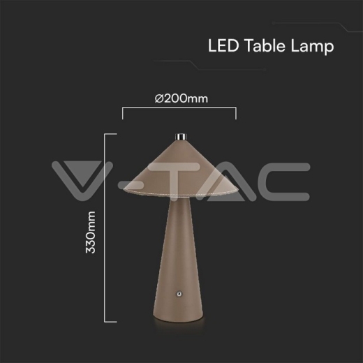 Lámpara de Mesa LED 3W Con Batería 4000mAh CCT: 3in1 Cuerpo Marrón Regulable - 5