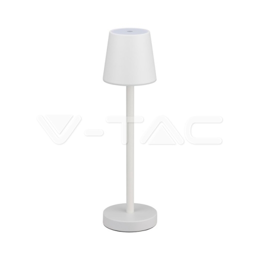 3W LED Table Lamp Rechargeable Touch Dimmable White Body 4000K - 1