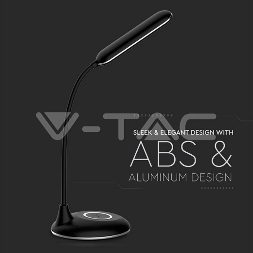 Lámpara Escritorio 5W CCT Carga Wireless Base Redonda Negra - 4