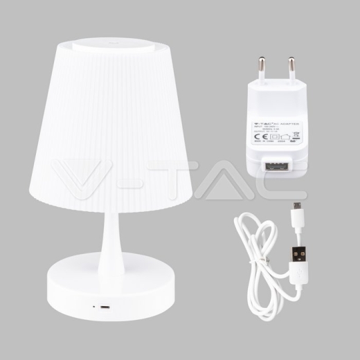 5W LED Rechargeable Table Lamp Chrome Touch Dimming - 2