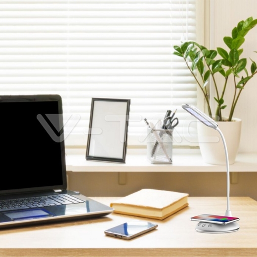 Lámpara Escritorio 5W CCT Carga Wireless Base Redonda Negra - 12