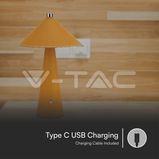 Lámpara de Mesa LED 3W con Batería 4000mAh CCT: 3in1 Cuerpo Amarillo Regulable - 2