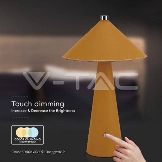 Lámpara de Mesa LED 3W con Batería 4000mAh CCT: 3in1 Cuerpo Amarillo Regulable - 3