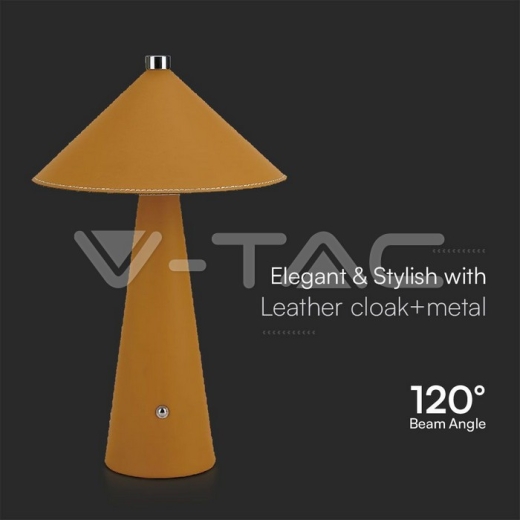 Lámpara de Mesa LED 3W con Batería 4000mAh CCT: 3in1 Cuerpo Amarillo Regulable - 4