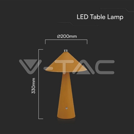 Lámpara de Mesa LED 3W con Batería 4000mAh CCT: 3in1 Cuerpo Amarillo Regulable - 5