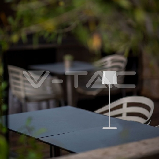 5W LED Magnetic Table Lamp With Battery 3600mAh CCT: 3 in 1 White Body Dimmable - 12