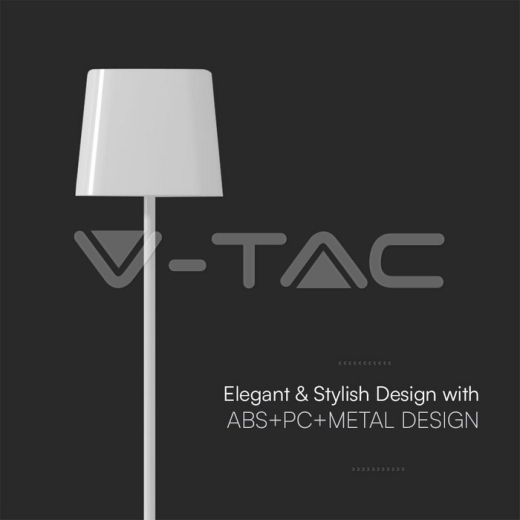 5W LED Magnetic Table Lamp With Battery 3600mAh CCT: 3 in 1 White Body Dimmable - 7