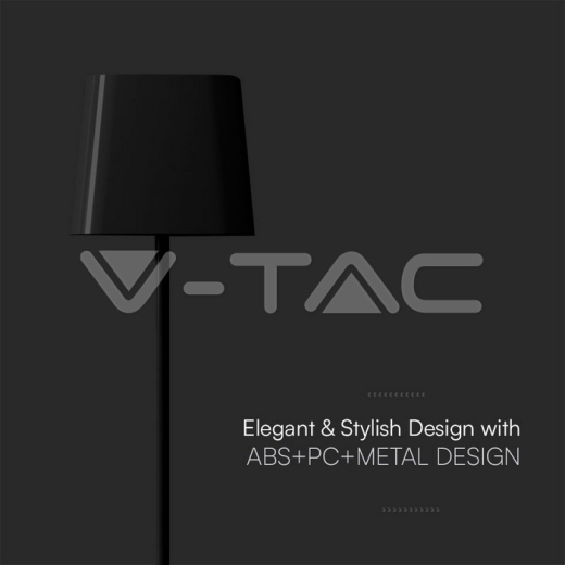 5W LED Magnetic Table Lamp With Battery 3600mAh CCT: 3 in 1 Black Body Dimmable - 7