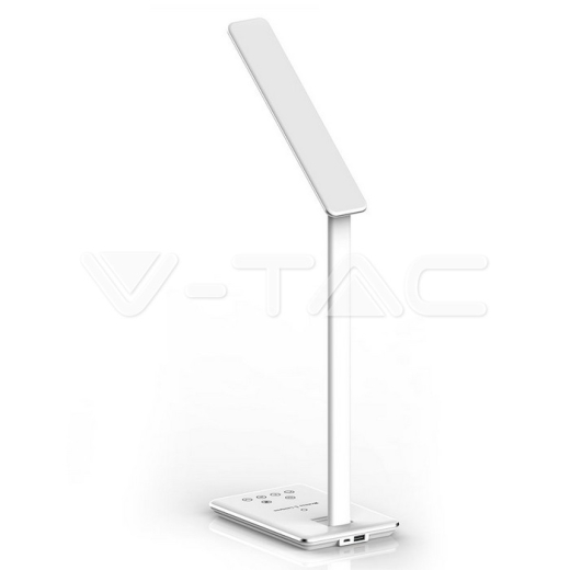 Lámpara Escritorio 5W CCT Carga Wireless Base Cuadrada Blanca - 4