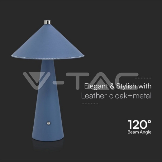 Lámpara de Mesa LED 3W con Batería 4000mAh CCT: 3in1 Cuerpo Azul Regulable - 4