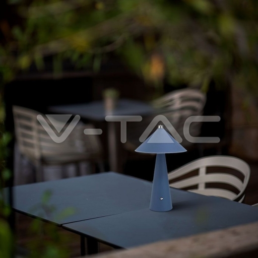 Lámpara de Mesa LED 3W con Batería 4000mAh CCT: 3in1 Cuerpo Azul Regulable - 7