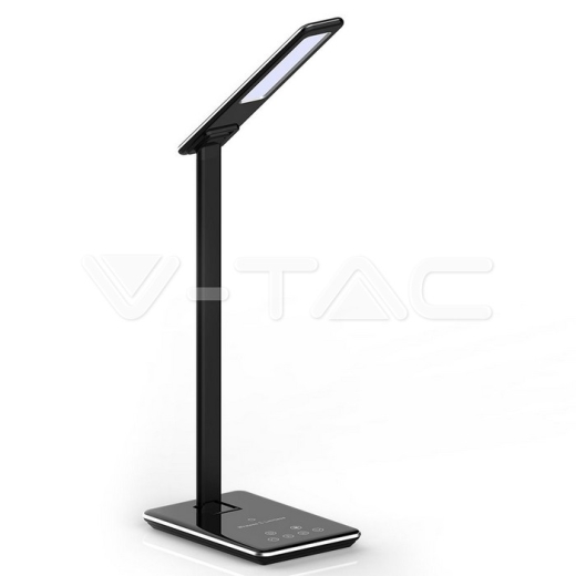 5W LED Table Lamp 3 in 1 Wireless Charger Square Black Body - 1