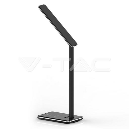 5W LED Table Lamp 3 in 1 Wireless Charger Square Black Body - 2