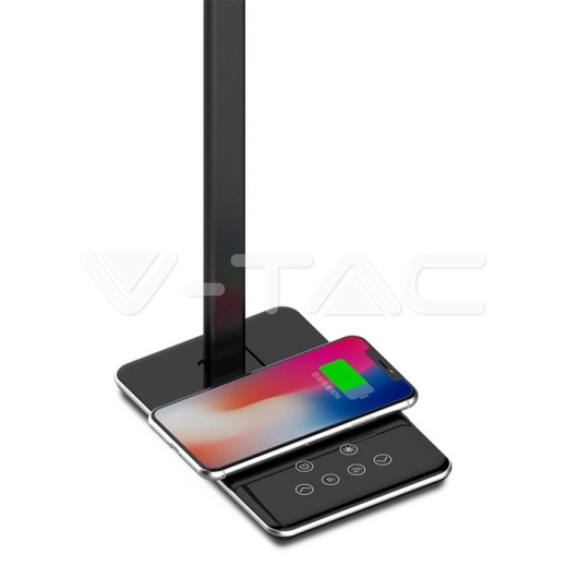 5W LED Table Lamp 3 in 1 Wireless Charger Square Black Body - 4