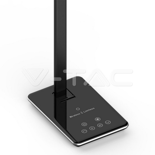 5W LED Table Lamp 3 in 1 Wireless Charger Square Black Body - 5