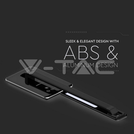 5W LED Table Lamp 3 in 1 Wireless Charger Square Black Body - 6