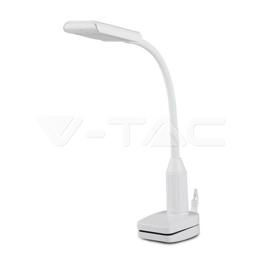 Lámpara de mesa LED 7W con pinza cuerpo blanco 3000K - 1