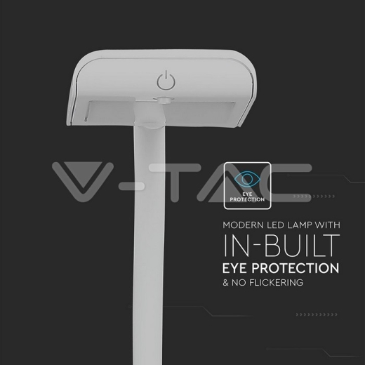 Lámpara de mesa LED 7W con pinza cuerpo blanco 3000K - 8