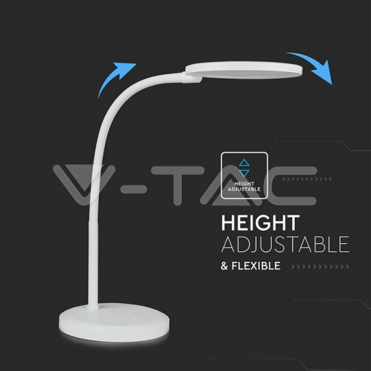 7W LED Desk Lamp White Body Stepless Dimming 3000K - 10